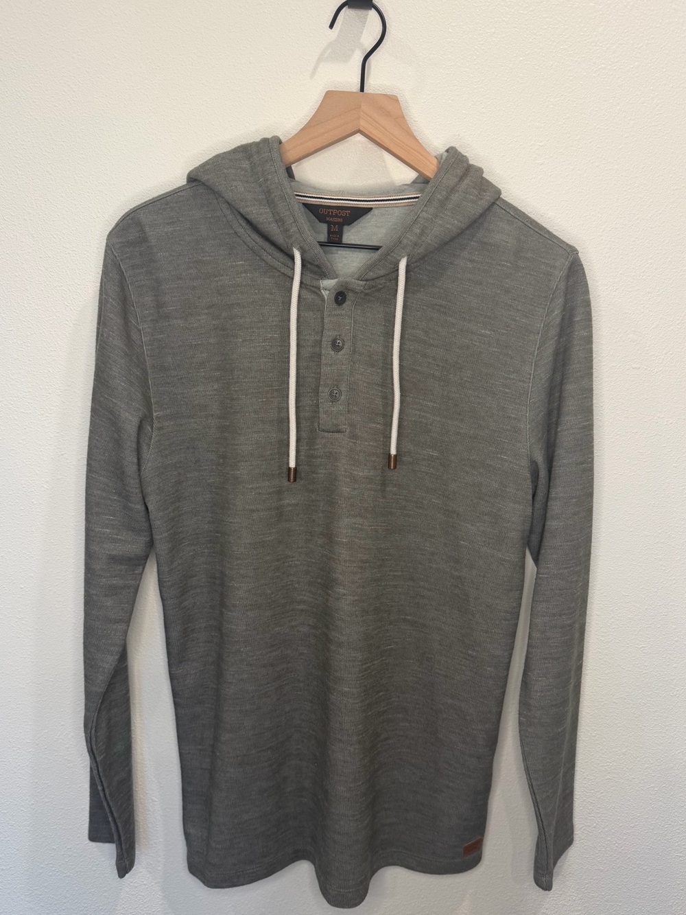 Outpost Makers Mens Quarter Button Henley Hoodie Medium